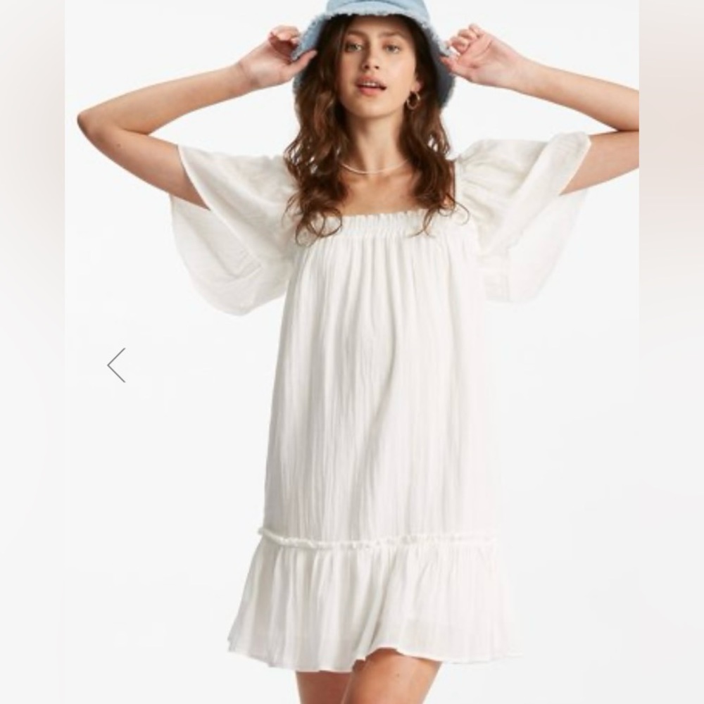 Billabong White Cotton Midi Dress #127